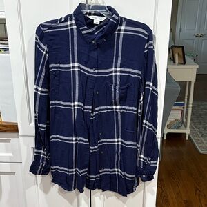 J. Crew Dark Blue Checkered Women’s Shirt